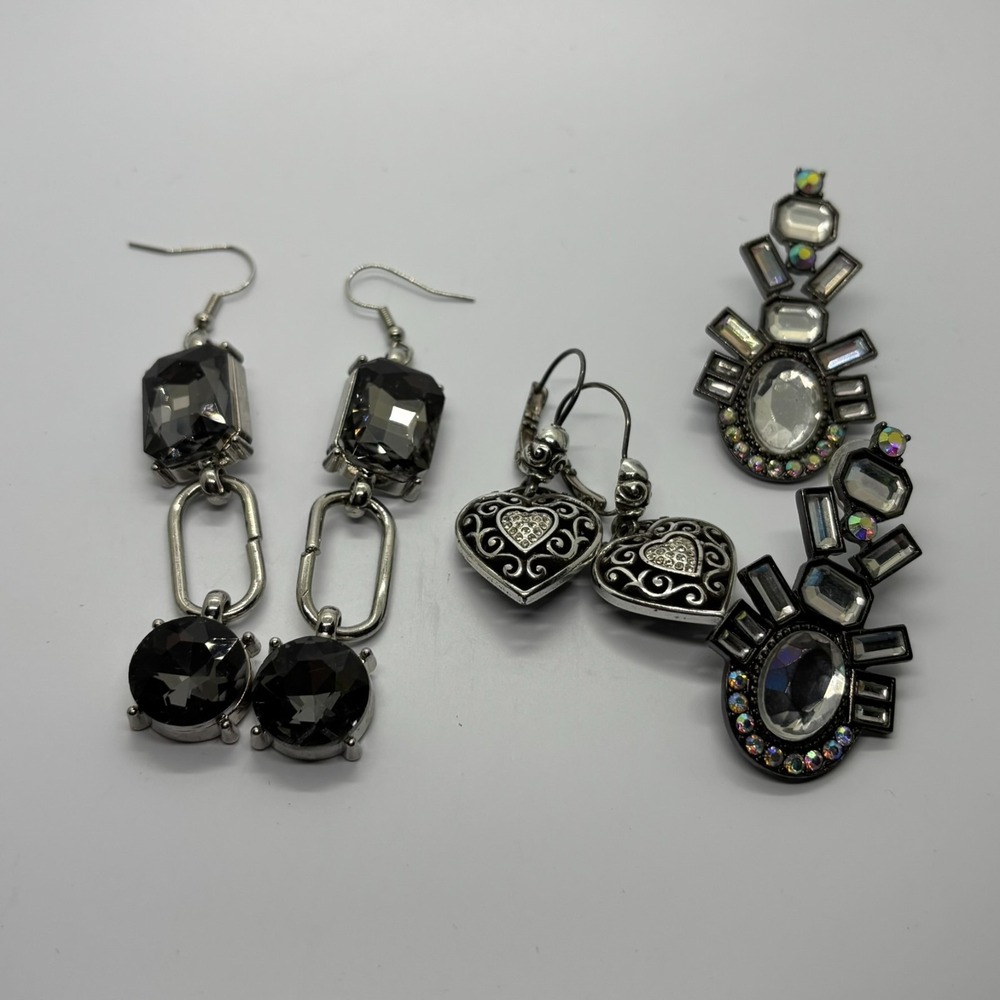 Earring Lot Retro Mall‎ Goth Silver Tone and Black